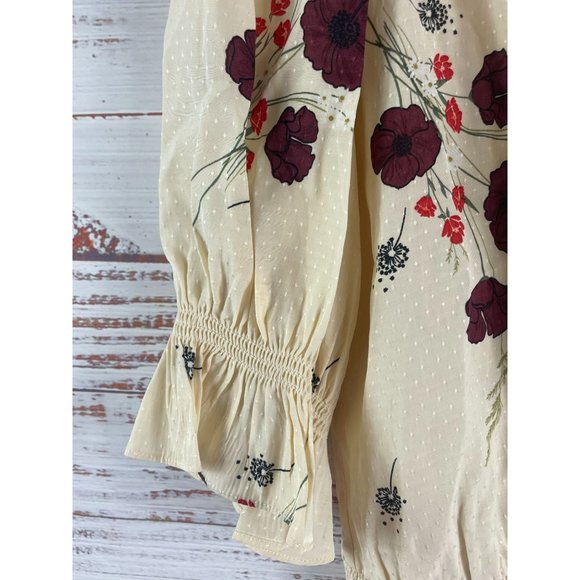 NWT Joie Aged White Floral Peasant Blouse Sz Large L $248 - Picture 6 of 10